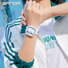 Silicone Band Square Watch For Students Waterproof Zinc Alloy Case Mineral Strengthened Glass Mirror Trendy Simple