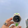 Silicone Band Watch Alloy Case Round Dial Casual Style