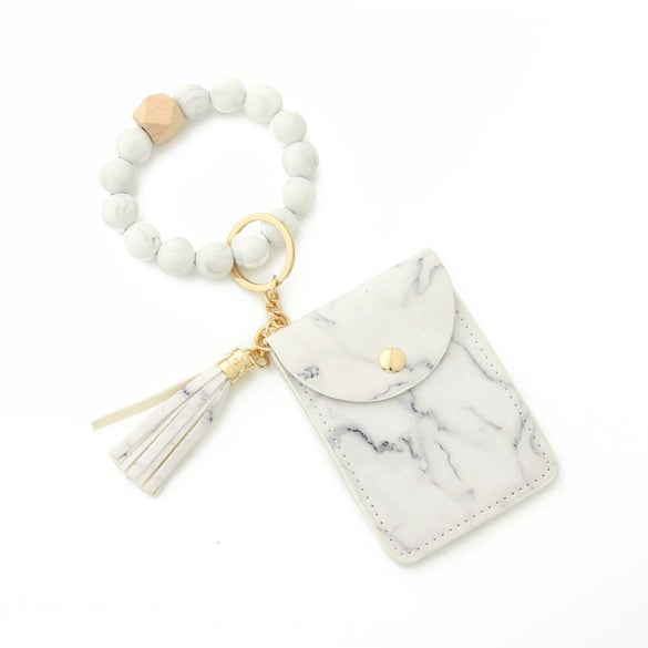 Silicone Bead Card Bag Sunflower Snake Women's Handmade Geometric Bracelet Keychain Mini Wallet