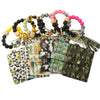 Silicone Bead Card Bag Western Style Cow Tau Sunflower Keychain Bracelet Wallet