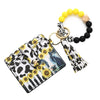 Silicone Bead Card Bag Western Style Cow Tau Sunflower Keychain Bracelet Wallet