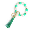 Silicone Bead Handmade Geometric Style Women's Wrist Bracelet With Tassel Pendant And Antilost Wooden Bead