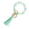 Silicone Bead Handmade Geometric Style Women's Wrist Bracelet With Tassel Pendant And Antilost Wooden Bead