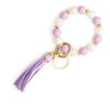 Silicone Bead Handmade Geometric Style Women's Wrist Bracelet With Tassel Pendant And Antilost Wooden Bead