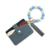Silicone Beads Pu Bracelet Keychain With Solid Color For Women Leisure Travel Style
