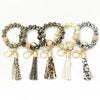 Silicone Bracelet With Leopard Print And Round Bead Design For Women