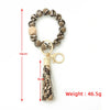 Silicone Bracelet With Leopard Print And Round Bead Design For Women