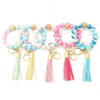 Silicone Bracelet With Leopard Print And Round Bead Design For Women