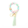 Silicone Bracelet With Leopard Print And Round Bead Design For Women