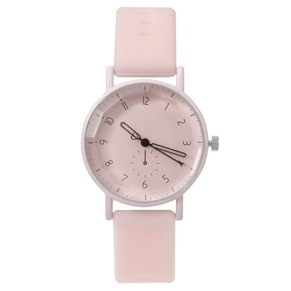 Silicone Cartoon Round Dial Female Quartz Watch