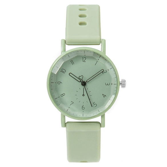 Silicone Cartoon Round Dial Female Quartz Watch
