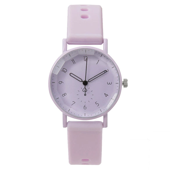 Silicone Cartoon Round Dial Female Quartz Watch
