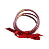 Silicone Five Layer Bracelet With Solid And Mixed Colors And Ribbon Lovely Style Jelly Bangles