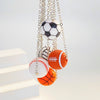 Silicone Geometric Basketball Pendant Handmade Unisex Sports Style Necklace Jewelry
