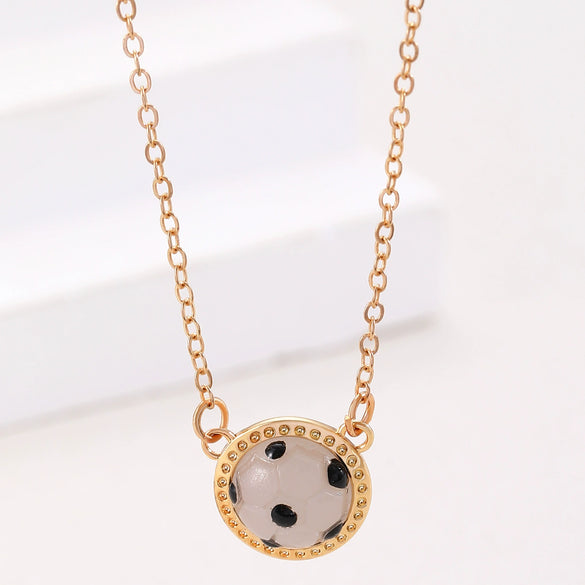 Silicone Geometric Basketball Pendant Handmade Unisex Sports Style Necklace Jewelry
