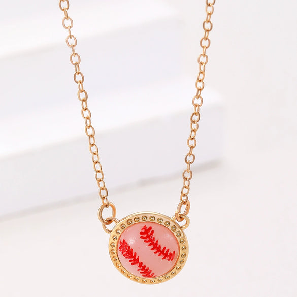 Silicone Geometric Basketball Pendant Handmade Unisex Sports Style Necklace Jewelry