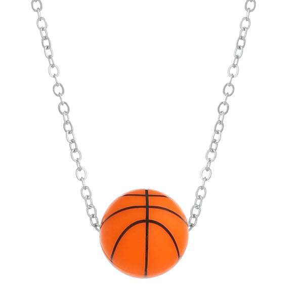 Silicone Geometric Basketball Pendant Handmade Unisex Sports Style Necklace Jewelry