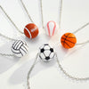 Silicone Geometric Basketball Pendant Handmade Unisex Sports Style Necklace Jewelry