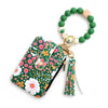 Silicone Id Bag Bracelet Card Case Keychain Wallet With Floral Pattern
