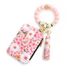 Silicone Id Bag Bracelet Card Case Keychain Wallet With Floral Pattern