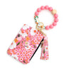 Silicone Id Bag Bracelet Card Case Keychain Wallet With Floral Pattern