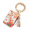 Silicone Id Bag Bracelet Card Case Keychain Wallet With Floral Pattern
