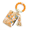 Silicone Id Bag Bracelet Card Case Keychain Wallet With Floral Pattern