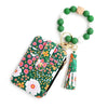 Silicone Id Bag Folding Card Bag Leather Wallet Keychain With Floral Pattern Modern Simplicity Style