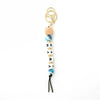 Silicone Keychain Bracelet Bag Pendant Round Wood Beads Modern And Minimalist Style