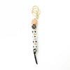 Silicone Keychain Bracelet Bag Pendant Round Wood Beads Modern And Minimalist Style