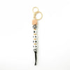 Silicone Keychain Bracelet Bag Pendant Round Wood Beads Modern And Minimalist Style