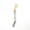 Silicone Keychain Bracelet Bag Pendant Round Wood Beads Modern And Minimalist Style