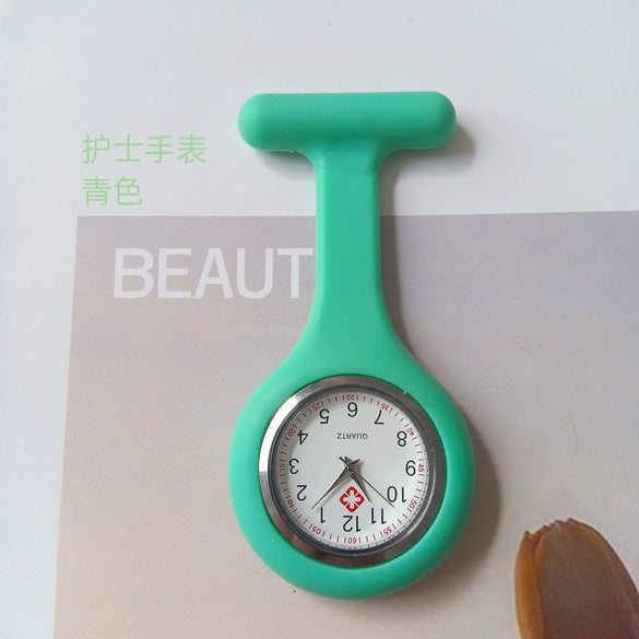 Silicone Plastic Stainless Steel Fashion Unisex Round Dial Tshaped Pocket Pin Hanging Watch