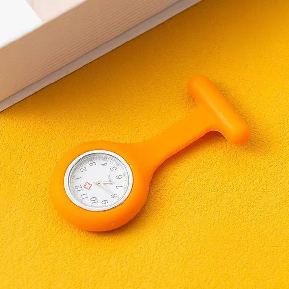 Silicone Plastic Stainless Steel Fashion Unisex Round Dial Tshaped Pocket Pin Hanging Watch