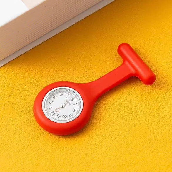 Silicone Plastic Stainless Steel Fashion Unisex Round Dial Tshaped Pocket Pin Hanging Watch