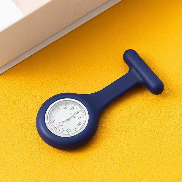 Silicone Plastic Stainless Steel Fashion Unisex Round Dial Tshaped Pocket Pin Hanging Watch