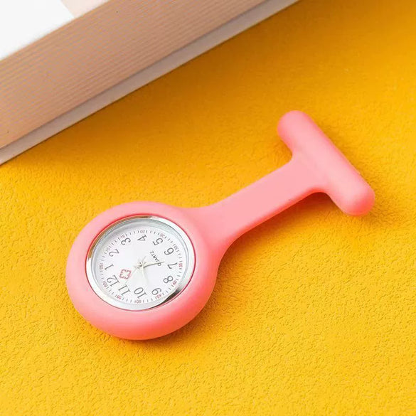 Silicone Plastic Stainless Steel Fashion Unisex Round Dial Tshaped Pocket Pin Hanging Watch