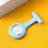 Silicone Plastic Stainless Steel Fashion Unisex Round Dial Tshaped Pocket Pin Hanging Watch