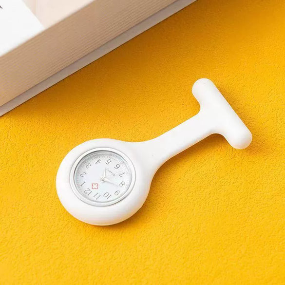 Silicone Plastic Stainless Steel Fashion Unisex Round Dial Tshaped Pocket Pin Hanging Watch