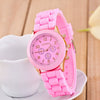 Silicone Plastic Watch Round Dial Leisure Style Student Women's Watch