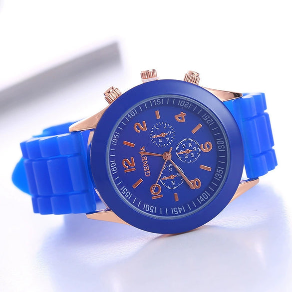 Silicone Plastic Watch Round Dial Leisure Style Student Women's Watch