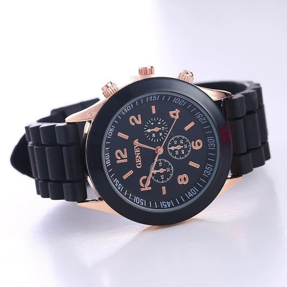 Silicone Plastic Watch Round Dial Leisure Style Student Women's Watch