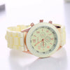 Silicone Plastic Watch Round Dial Leisure Style Student Women's Watch
