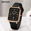 Silicone Quartz Waterproof Casual Square Dial Men's And Women's Watches With Zinc Alloy Case And Stainless Steel Clasp