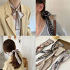 Silk And Nylon Scarf Vintage French Style Heart Printing For Women