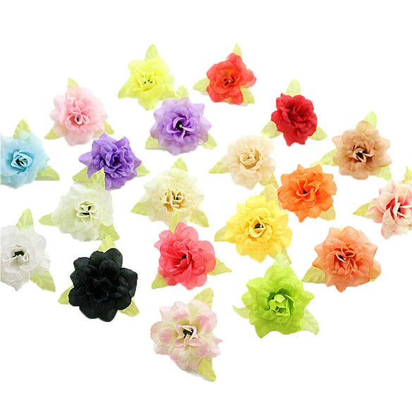 Silk Flower Handmade Small Rose Flower Head Flower Hairpin Wreath