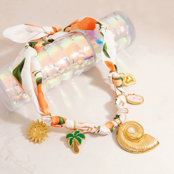 Silk Scarf Necklace Stainless Steel Titanium Steel Pendant Electroplating Casual Minimalist Unisex