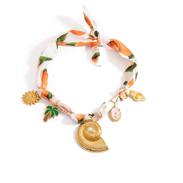 Silk Scarf Necklace Stainless Steel Titanium Steel Pendant Electroplating Casual Minimalist Unisex