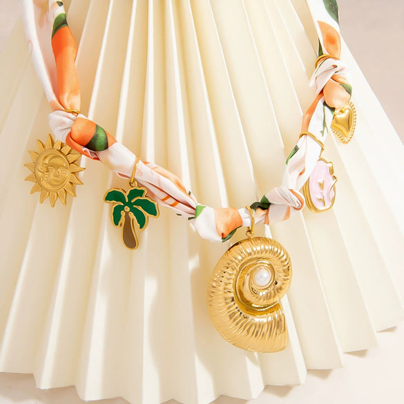 Silk Scarf Necklace Stainless Steel Titanium Steel Pendant Electroplating Casual Minimalist Unisex