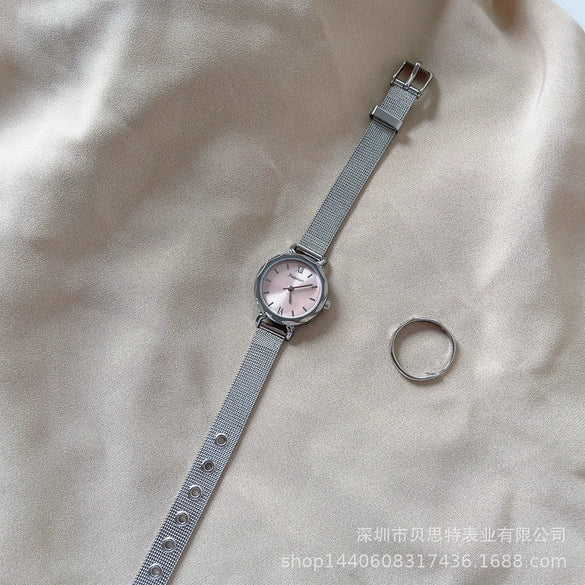 Silver Alloy Bracelet Watch For Women Fashion Elegant Style